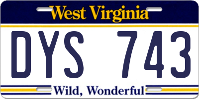 WV license plate DYS743