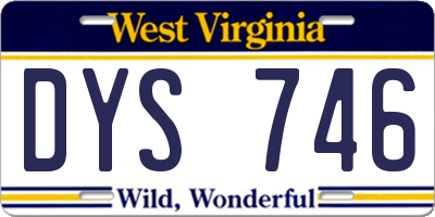WV license plate DYS746
