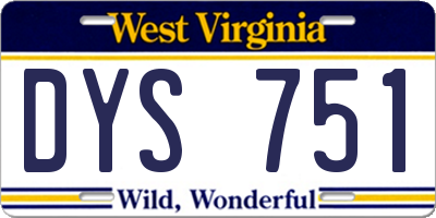 WV license plate DYS751