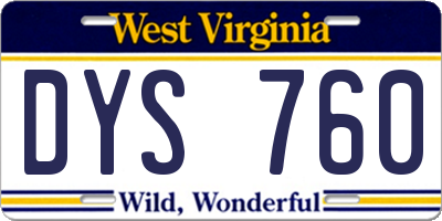 WV license plate DYS760
