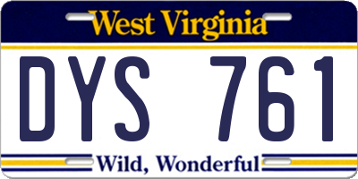 WV license plate DYS761