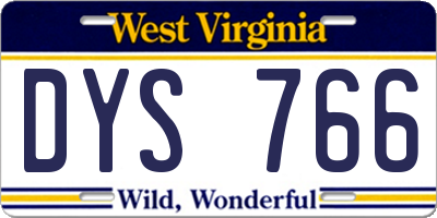 WV license plate DYS766
