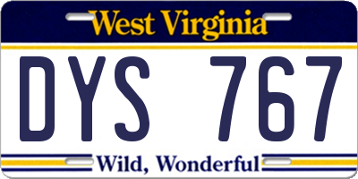 WV license plate DYS767