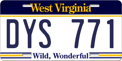 WV license plate DYS771