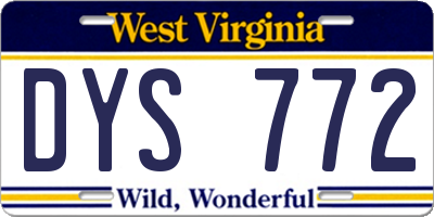 WV license plate DYS772