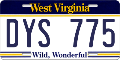 WV license plate DYS775
