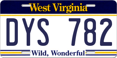 WV license plate DYS782