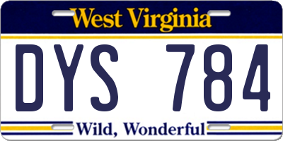 WV license plate DYS784