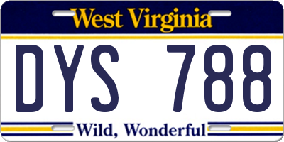 WV license plate DYS788