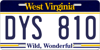 WV license plate DYS810
