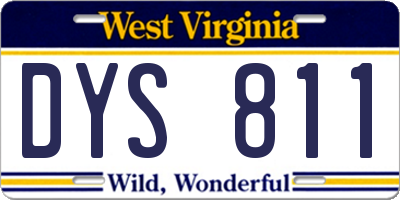WV license plate DYS811