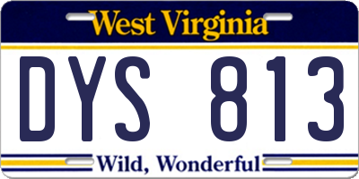 WV license plate DYS813