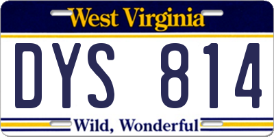 WV license plate DYS814