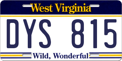 WV license plate DYS815