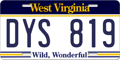 WV license plate DYS819