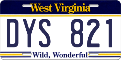 WV license plate DYS821