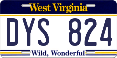 WV license plate DYS824