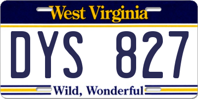 WV license plate DYS827