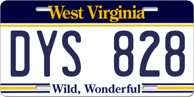WV license plate DYS828