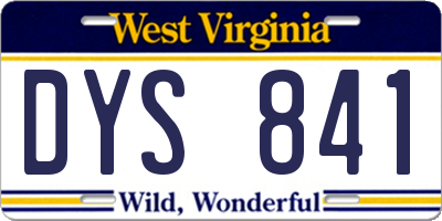 WV license plate DYS841