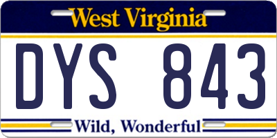 WV license plate DYS843