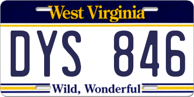 WV license plate DYS846