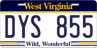 WV license plate DYS855