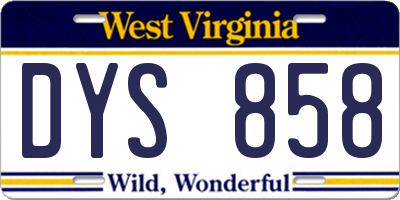 WV license plate DYS858