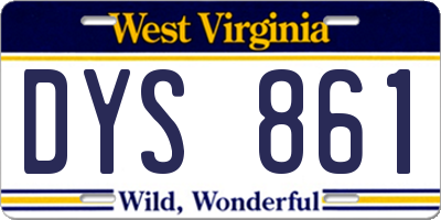 WV license plate DYS861