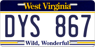 WV license plate DYS867