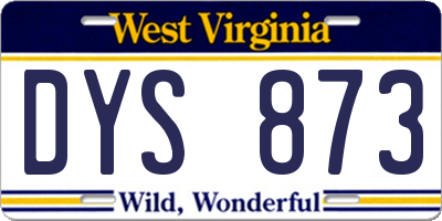 WV license plate DYS873