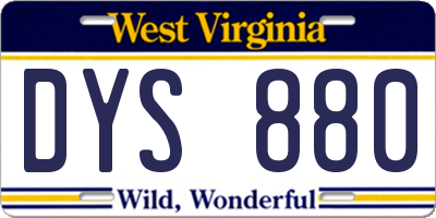 WV license plate DYS880