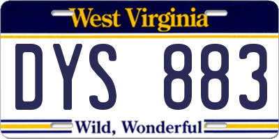WV license plate DYS883