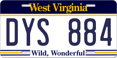 WV license plate DYS884