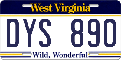 WV license plate DYS890
