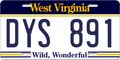 WV license plate DYS891