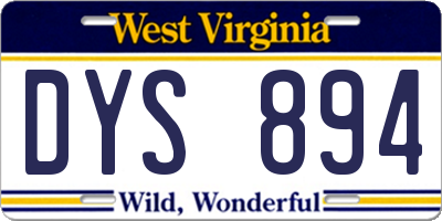 WV license plate DYS894