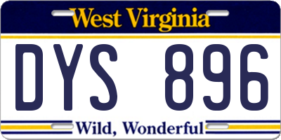 WV license plate DYS896