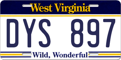 WV license plate DYS897