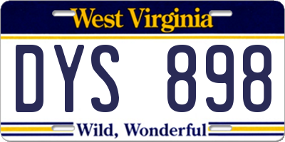 WV license plate DYS898