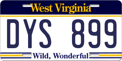 WV license plate DYS899