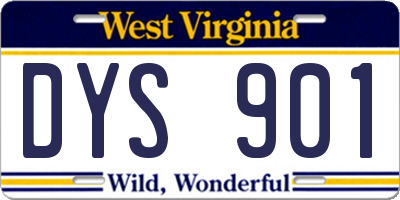 WV license plate DYS901