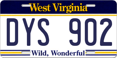 WV license plate DYS902