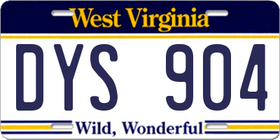 WV license plate DYS904