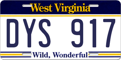 WV license plate DYS917