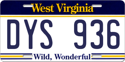 WV license plate DYS936