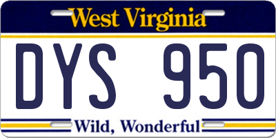 WV license plate DYS950