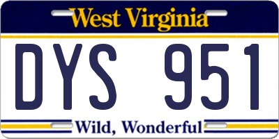 WV license plate DYS951
