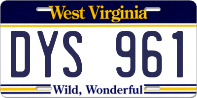 WV license plate DYS961