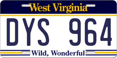 WV license plate DYS964